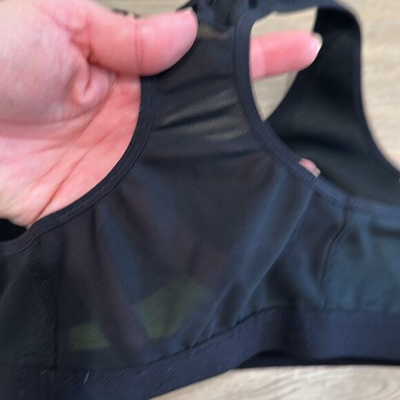 NIKE‎ Black Neon Yellow Dri-Fit Mesh Racerback Foam Padded Sports Bra Size Small - Picture 7 of 9